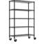 Étagère de rangement verticale en acier 5 d'une capacité de 1750 lb, tablettes réglables et 360 roues rotatives pour roues de gymnastique au carbone, cuisine-120632346