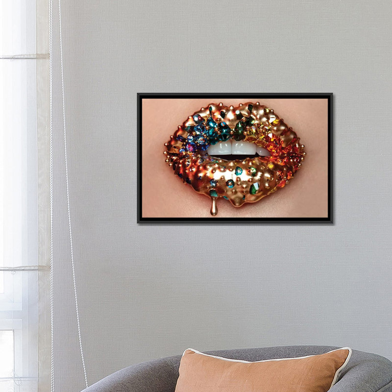 «Melting Rainbow» par Vlada Haggerty - impression d'art graphique, H 18 po x l 26 po x P 1,5 po, Toile avec cadre noir