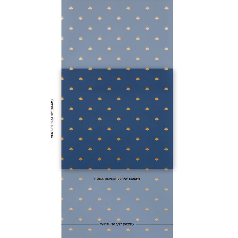 Hubert's Bees Wallpaper, Midnight/Gold