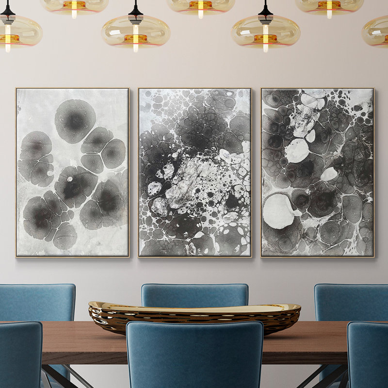 " Marbling IV " 3 - Pieces, H 36 po x l 72 po x P 2 po, Naturel