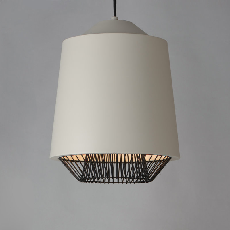Luminaire suspendu simple Cici, Gris / noir