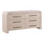 Portland 6-Drawer Rubberwood Dresser, Bleach Natural