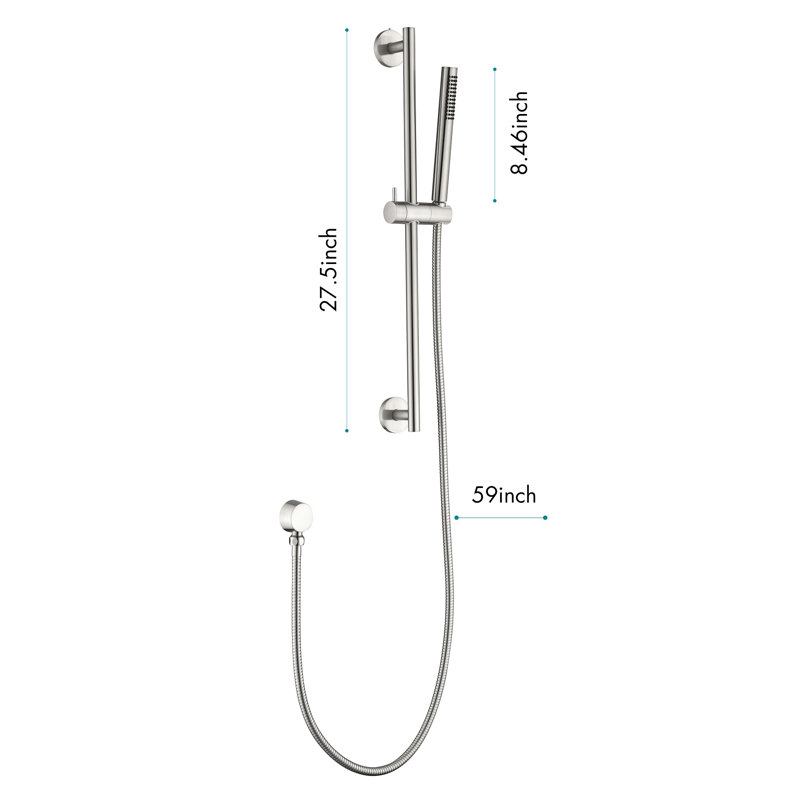 Performance Handheld Shower With Slide Bar And 59-Inch Hose