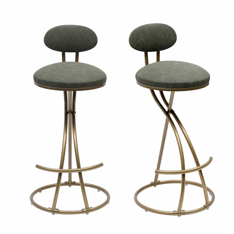 Tabouret de bar 27,95 po Hilaree, Vert, Doré clair