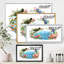 Oiseaux et fleurs au bord de l'eau - peinture sur toile-59916744-59986992