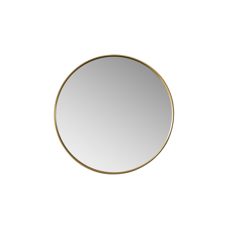 Kaliea Metal Flat Wall Mirror, 28'' x 28'', Brushed Gold
