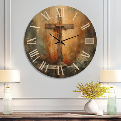 Très grande horloge murale en bois