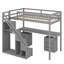 Lit mezzanine avec deux commodes, bureau et bande lumineuse-787448257-787448262