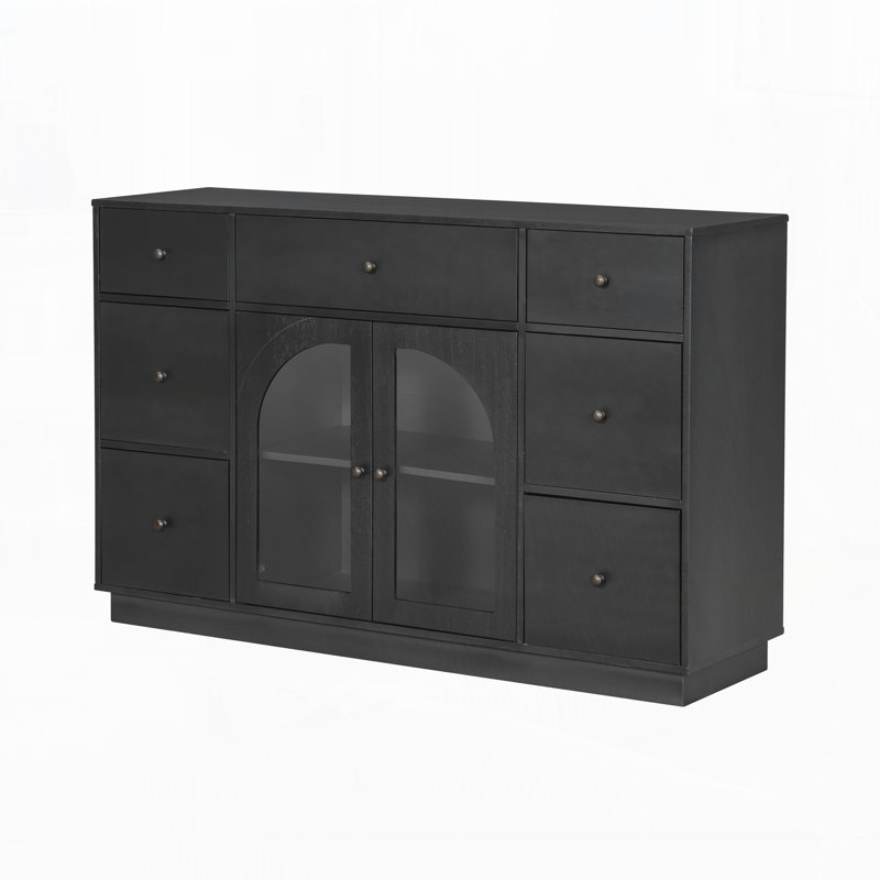Armoire avec rangement pour le salon et la salle à manger, Black