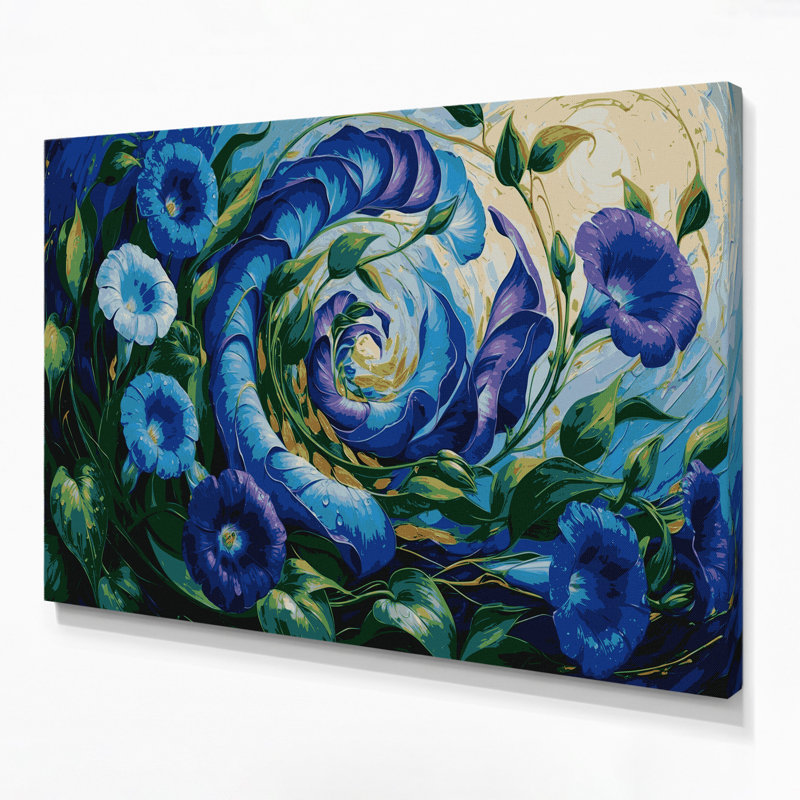 Art mural sur toile Botanical Morning Glory, H 24 po x l 36 po