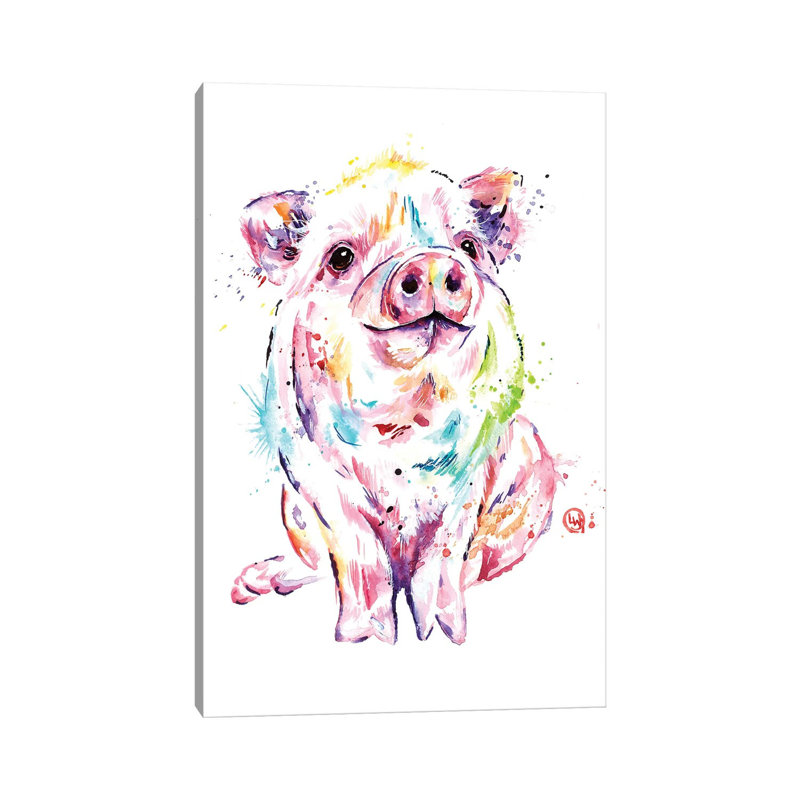 Piggy by Lisa Whitehouse - Wrapped Canvas Print, 101.6 cm H x 66.04 cm W x 3.175 cm D