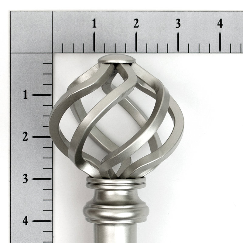 Kamath Steel Adjustable Double Curtain Rod, Brushed Nickel