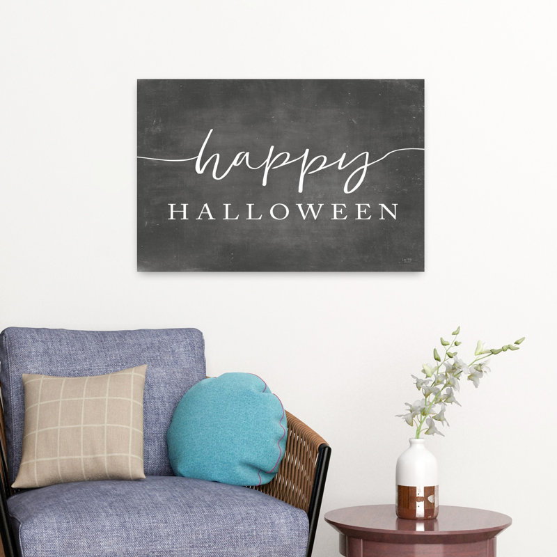 Happy Halloween Abstract Contemporary Wall Art Print, 40.64cm H x 60.96cm W