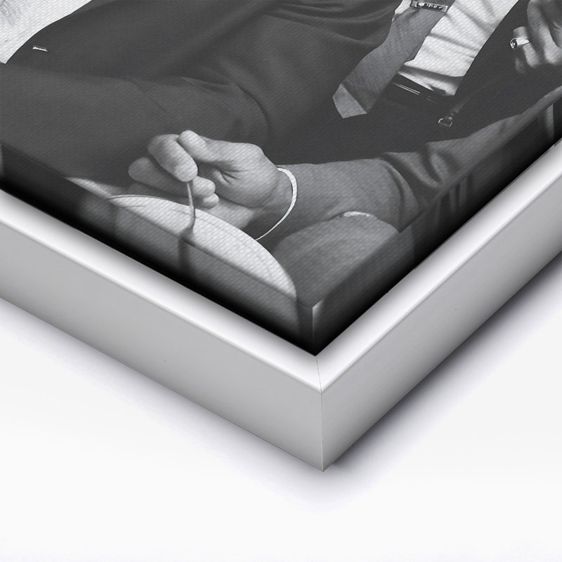 Malcolm X & Ali, Canvas, White Framed, 08"H x 10"W