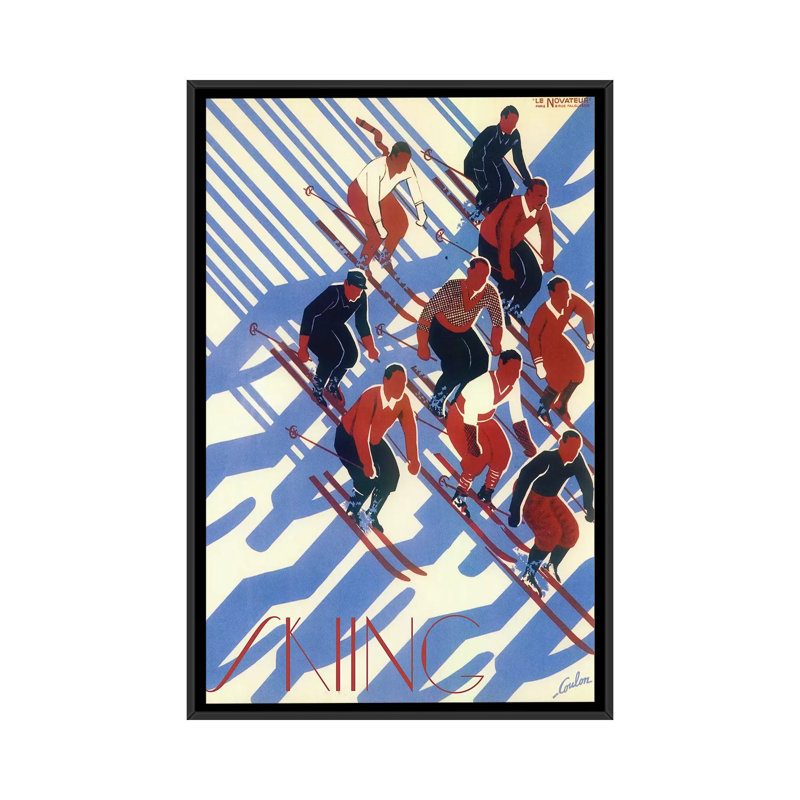 « ski viii », impression sur toile, H 26 po x l 18 po x P 1,5 po, Toile encadrée noire, Pas de tapis