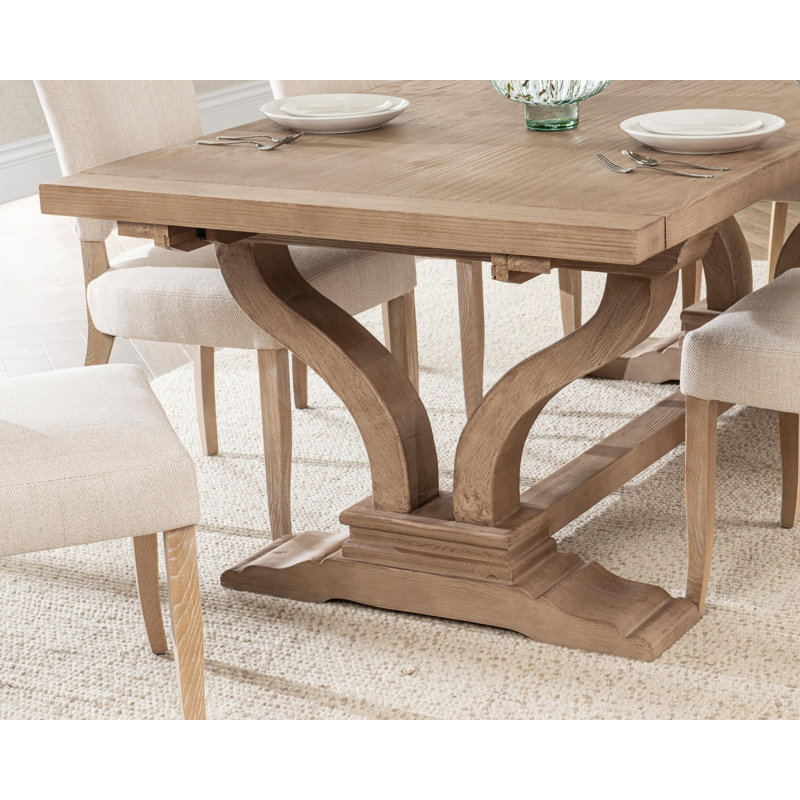 Albert Extendable Dining Table, Antique Beige