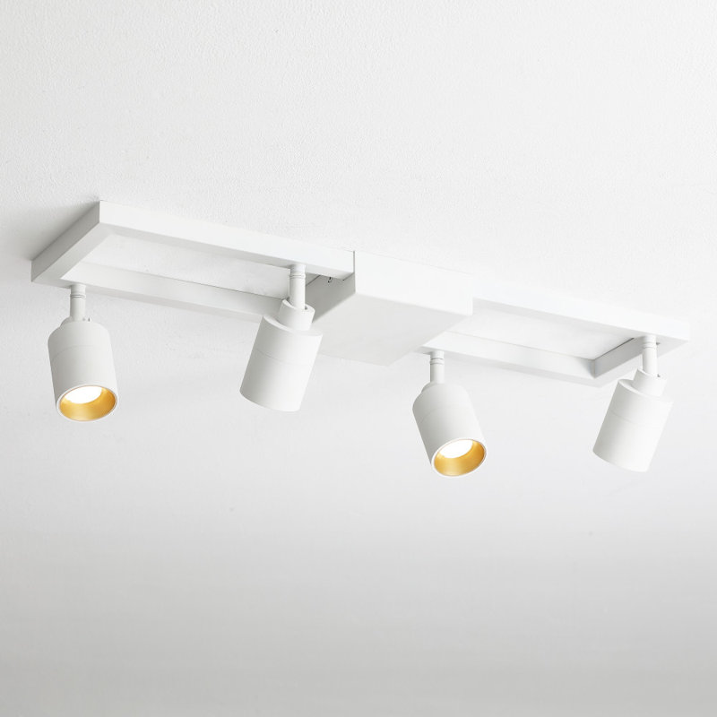 Shura 25'' Modern LED Square Track Light with Rotating Heads in Matte White