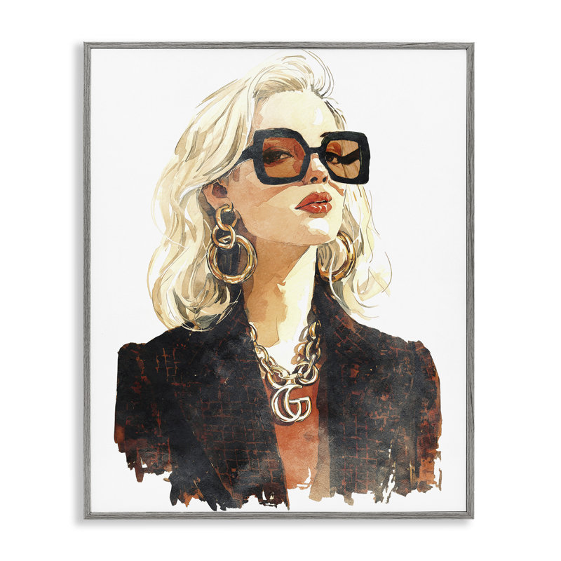 Giclée encadrée luxueuse avec regard doré, design de Svetlana Aleynikova, H 30 po x l 24 po, Giclée de ferme grise encadrée