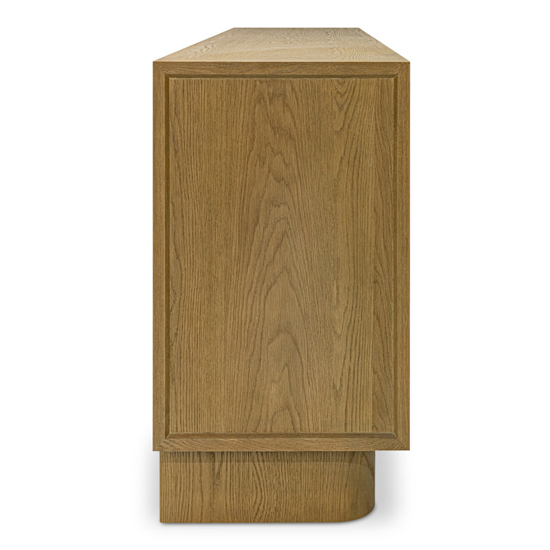 Marcelle 80'' W Solid Wood Sideboard, Brown/White