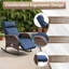 Fauteuil inclinable d'extérieur en osier à bascule avec dossier réglable et coussins (ensemble de 2)-714002558