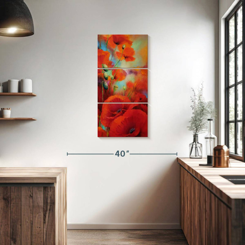 Fleurs rétro, H 38 po x l 18 po