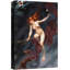 Illustration de sorcière mystique dans un ciel orageux, images fantastiques foncées, impression sur toile encadrée-123502006-123502011