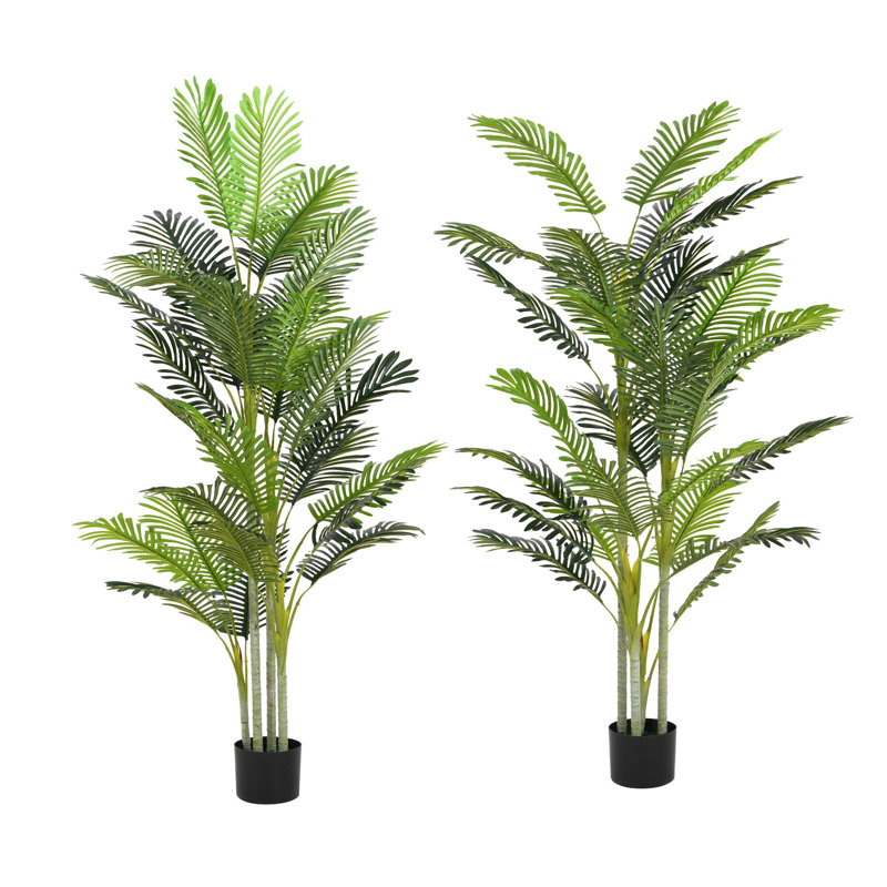 Palmier artificiel 78,5 "avec pot, ensemble de 2