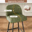 Ensemble de 2 tabourets de bar en cuir vert, repose-pieds en métal arqué de 26 po, chaises de comptoir et bistro pour bar personnel-2057869517