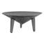 Table basse Venus 28 po avec 3 pieds évasés fuselés, bois de manguier gris