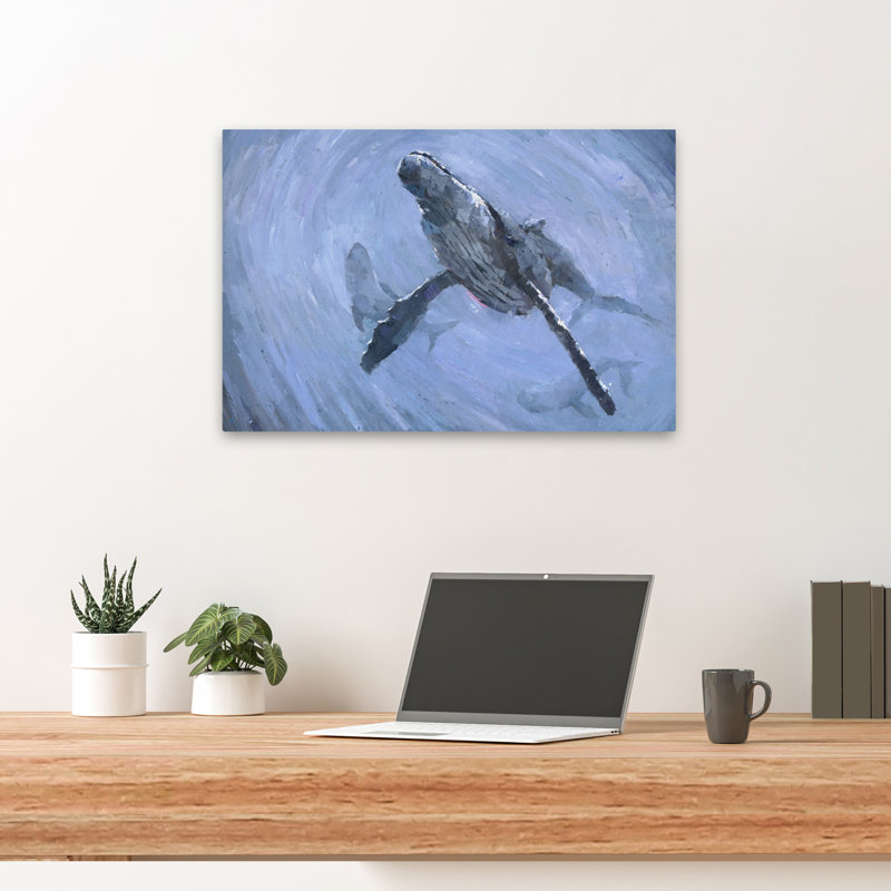 Blue Harmony - animaux côtiers, faune, baleines, H 16 po x l 24 po