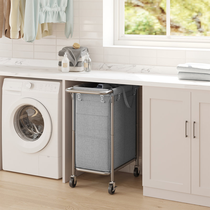Panier à linge 2 sections, Gris colombe