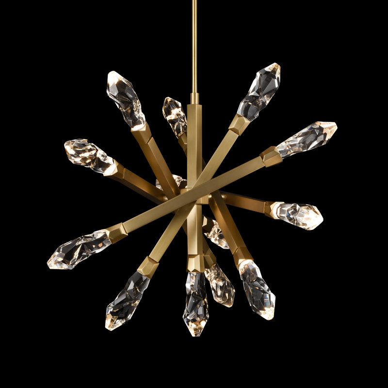 Angelus 13 - Light LED Chandelier, Aged Brass