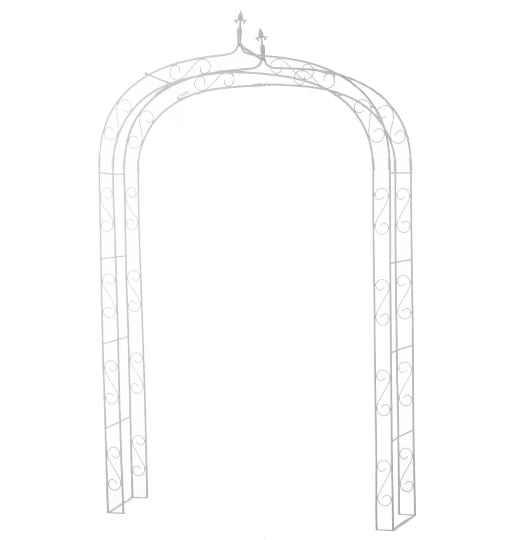 Jesse 140cm W x 40cm D Iron Arbour in Cream