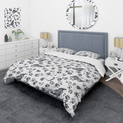 Encre noire avec pattes de chat - ensemble de housse de couette animaux - microfibre de polyester