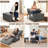 Felton 72'' Upholstered Convertible Sleeper Sofa Bed Folding Ottoman for Small Space No Assembly Required-44085611