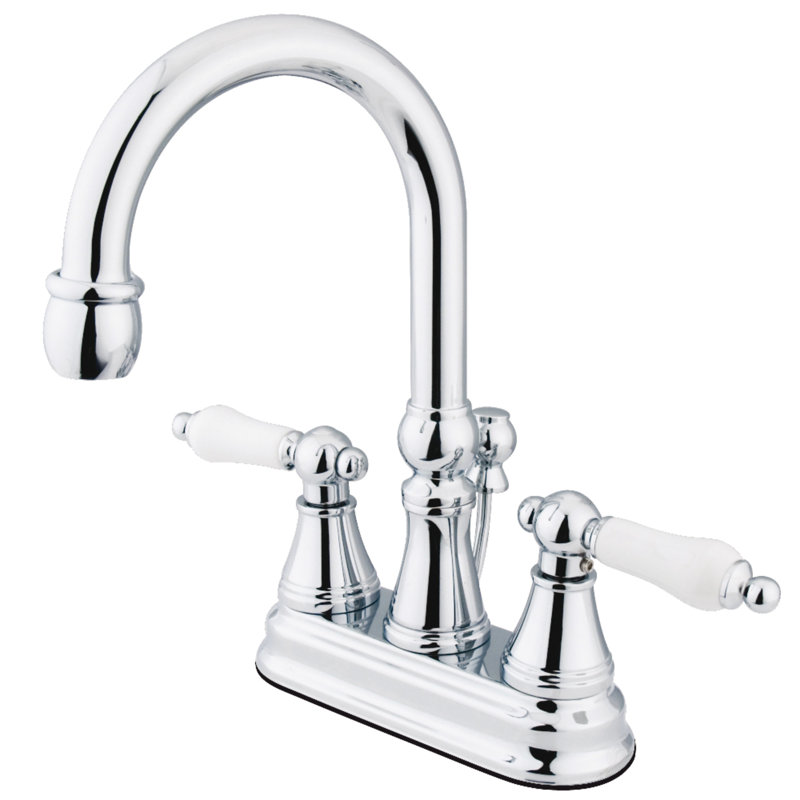 Madison Centerset Bathroom Faucet with Drain Assembly, Polished Chrome