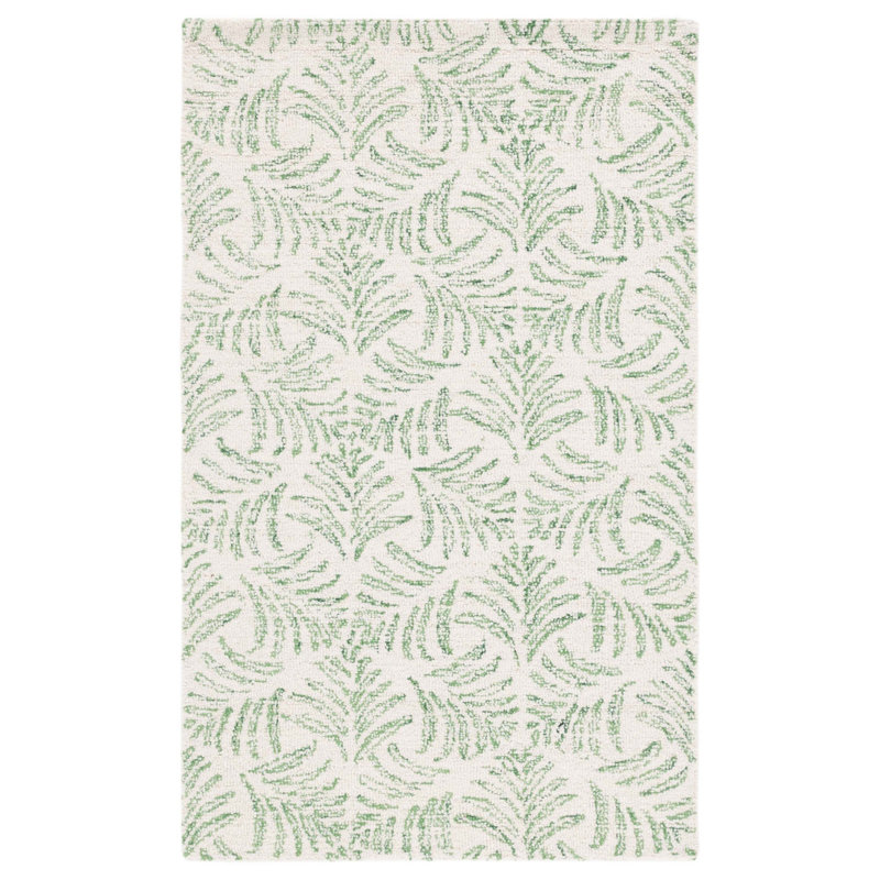 Jalayiah Hand Tufted Performance Floral Rug, Rectangle 3' x 5'