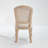 French Country Dining Chairs Set of 2, Upholstered with Nature Rattan Fan-shaped Back, Wire Drawing and Carving Techniques, Disassemblable for Versatile Use, Beige