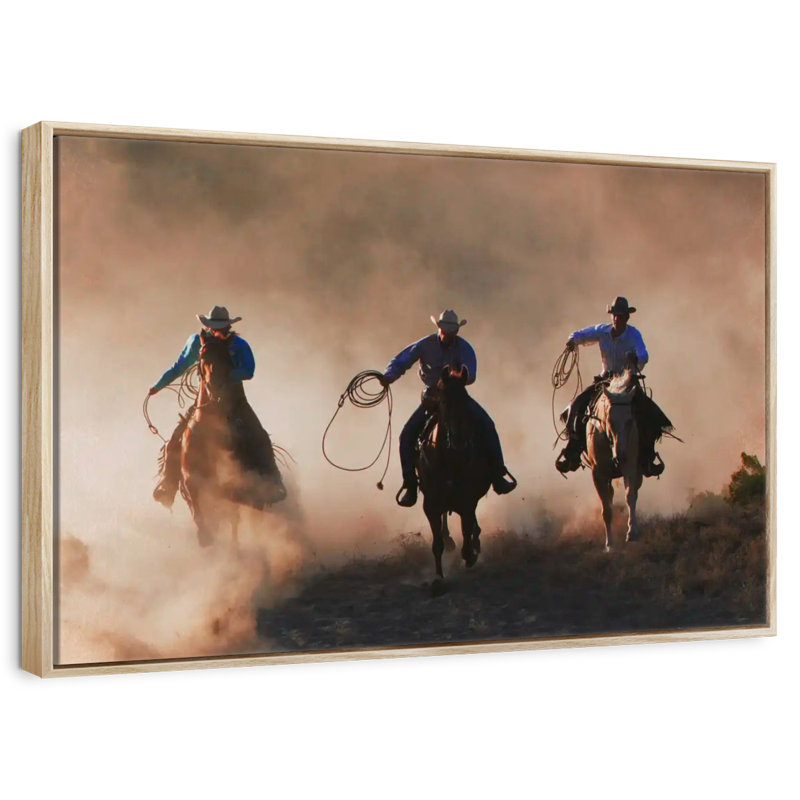 Western Sundown, Cadre flottant en bois naturel, 13 po x 9 po