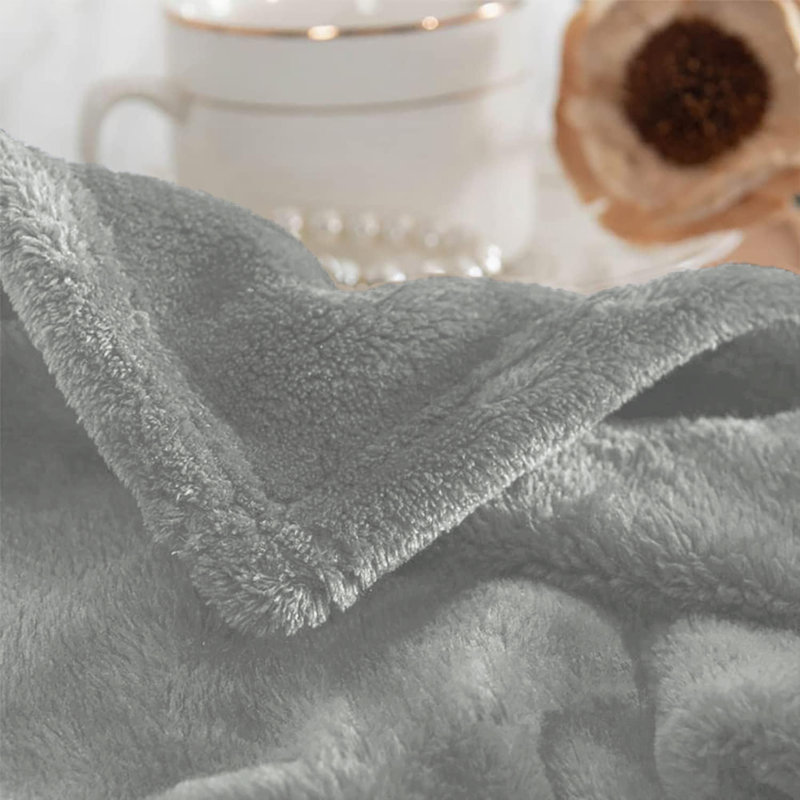 Aspire Homeware Ultra-Soft Hotel Quality Reversible Plain Weave Fleece Throw Blanket, Silver, Single (130cm W X 150cm L)