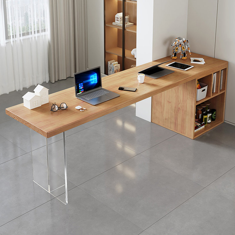 Bureau rectangulaire en bois massif Burlywood, H 29,53 po x l 86,61 po x P 23,62 po