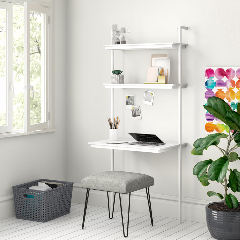 Lachae Leaning / Ladder Desk, White/White