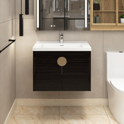 Meuble-lavabo simple 28 po avec comptoir en céramique Debara
