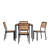 Agit Indoor/Outdoor Square Steel Framed Table with 4 Stackable Faux Teak Chairs-69347603-69347596