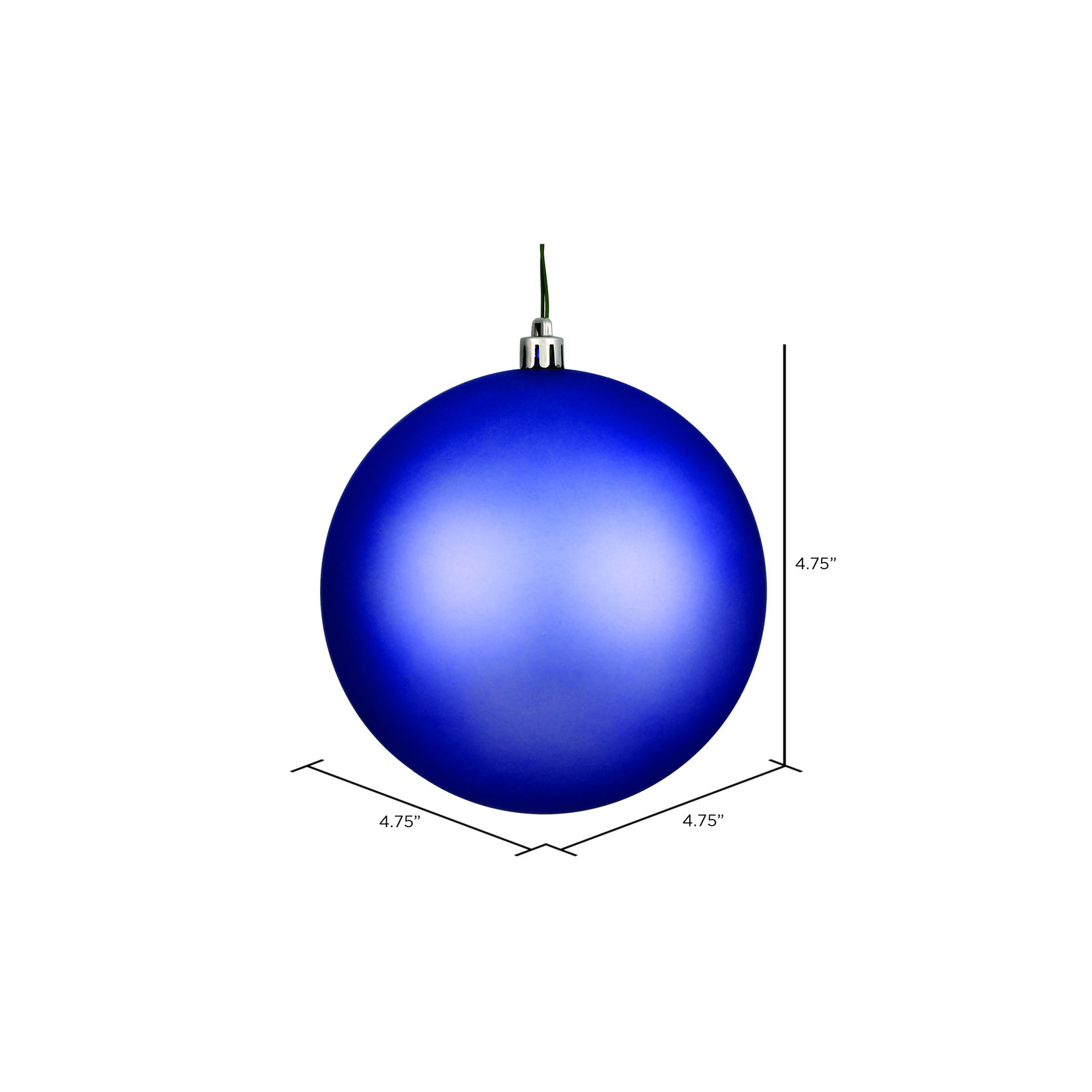 Holiday Solid Ball Ornament, Periwinkle 1, 4.75" H x 4.75" W x 4.75" D