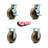 4 Piece Phenolic Caster Set with Roller Bearings 2 Brakes 2 Rigid