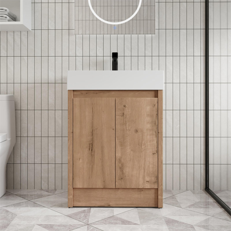 Ensemble de meuble-lavabo simple 24 po Philant, Blanc lustré
