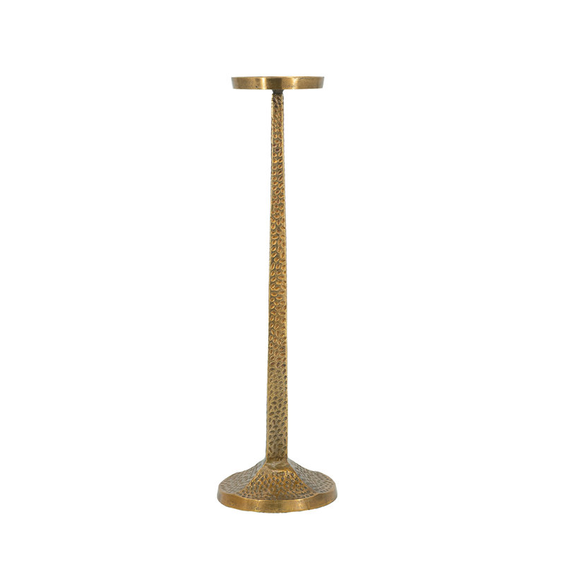 Grand porte-bougie grand pilier en aluminium 7 po de diamètre 0,5 po x 32 po bronze, H 25,00 po x l 7,30 po x P 7,30 po