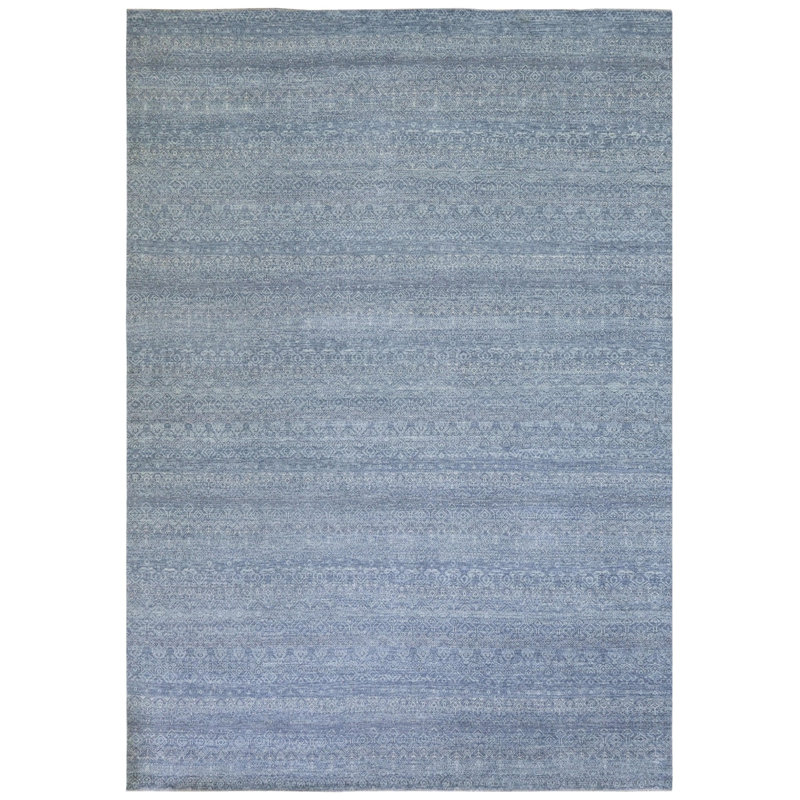 Tapis unique rectangulaire 10 pi 1 po x 14 pi bleu