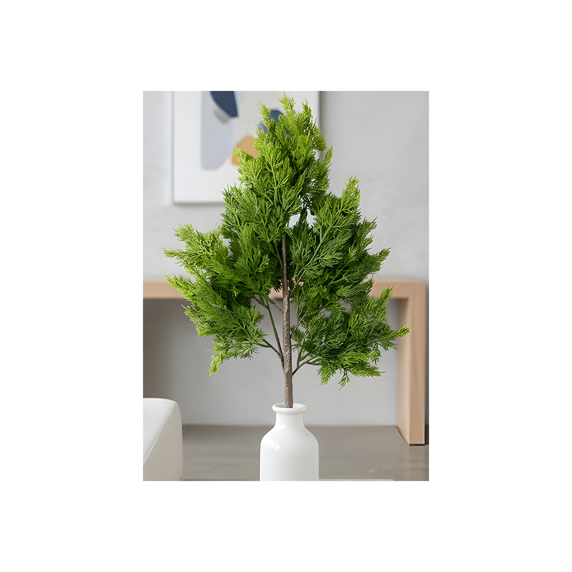  Artificial Pine Greenery Stem, Lifelike Faux Branch For Tall Vases, Holiday Arrangements, Garlands, Wreaths & Year-Round Home Décor, 10" Wide & 37" Long, Pack Of 6